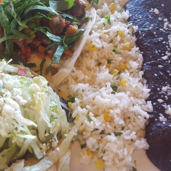 Taco Ocho - 1 shrimp taco w/ mango pico on top & 1 Aztec tostada (veggie) . Served w/ a side of rice & black beans. very yummy.All this for $9.99! - Mexican Near Me - Richardson, Texas Taco Ocho - 1 shrimp taco w/ mango pico on top & 1 Aztec tostada (veggie) . Served w/ a side of rice & black beans. very yummy.All this for $9.99! - Mexican Near Me - Richardson, Texas