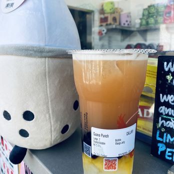 Kung Fu Tea - Guava Punch, zero sugar BUT triple topping - Bubble Tea Near Me - Riverside, California