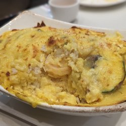 Portuguese coconut curry baked rice dish