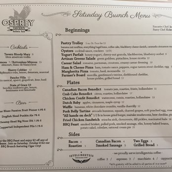 The Osprey - Brunch menu - Seafood Near Me - Orlando, Florida