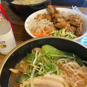 Toribashi - Farthest from me: the Tonkotsu Ramen in the center: Chicken teriyaki rice bowl the one closest to me Shio-Spicy Ramen. - Ramen Near Me - Monterey, California Toribashi - Farthest from me: the Tonkotsu Ramen in the center: Chicken teriyaki rice bowl the one closest to me Shio-Spicy Ramen. - Ramen Near Me - Monterey, California