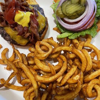 Monsoon Burger - Bacon Cheeseburger Seasoned Curly Fries - Burgers Near Me - Sacramento, California Monsoon Burger - Bacon Cheeseburger Seasoned Curly Fries - Burgers Near Me - Sacramento, California