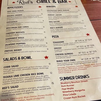 Reds Eating & Drinking Establishment - Menu - Bars Near Me - Chetek, Wisconsin Reds Eating & Drinking Establishment - Menu - Bars Near Me - Chetek, Wisconsin