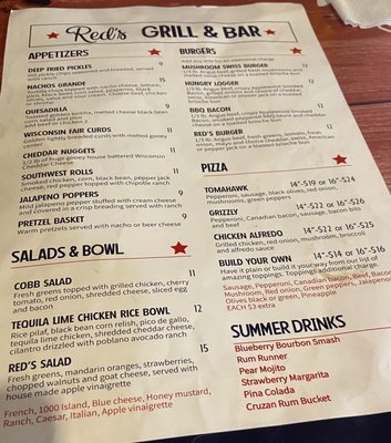 Menu photo 3 Reds Eating & Drinking Establishment Chetek, WI Menu photo 3 Reds Eating & Drinking Establishment Chetek, WI