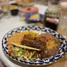 Plate of Mexican food