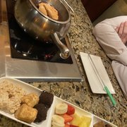 Photo of The Melting Pot - Bedford, MA, United States. Chocolate peanut butter fondue!