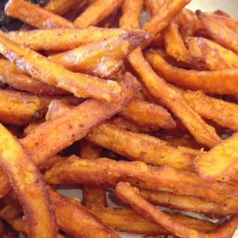 MOOYAH Burgers, Fries & Shakes - These must be one of the best sweet potato fries. Cutting them thin is really a smart move! So light and crispy. - Burgers Near Me - Irvine, California