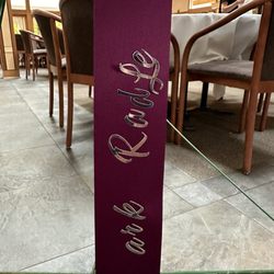 Forget Me Not Flowers - Missing first letter in first name and last letter in last name. She said she would print white font on ribbon.
