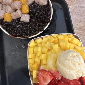 Meet Fresh - Icy Taro Ball Signature (no taro) and mango berry ice - Desserts Near Me - West Covina, California Meet Fresh - Icy Taro Ball Signature (no taro) and mango berry ice - Desserts Near Me - West Covina, California
