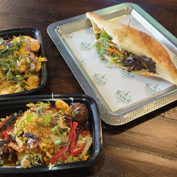 Mayfair Garden Express - Falafel chaat, Chicken tikka sandwich, truffle fries. - Indian Near Me - Dallas, Texas Mayfair Garden Express - Falafel chaat, Chicken tikka sandwich, truffle fries. - Indian Near Me - Dallas, Texas