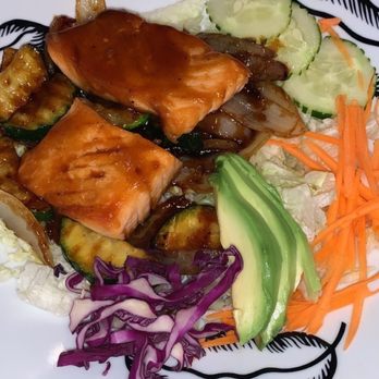 Black Ginger - Teriyaki Salmon Salad - Sushi Bars Near Me - Greensboro, North Carolina Black Ginger - Teriyaki Salmon Salad - Sushi Bars Near Me - Greensboro, North Carolina