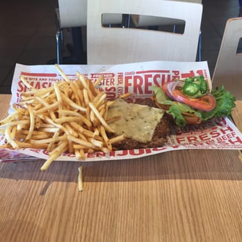 Smashburger - Large Spicy jalapeño Baja with large fry. (Difference between regular and large regular 1/4lb burger large is 1/3lb burger) - Burgers Near Me - Elk Grove, California Smashburger - Large Spicy jalapeño Baja with large fry. (Difference between regular and large regular 1/4lb burger large is 1/3lb burger) - Burgers Near Me - Elk Grove, California