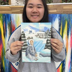 Aspire Art Studios - Original character in a snowy scene by Carina (14)