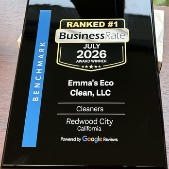 Emma's Eco-Clean - We were ranked #1 Cleaners in Redwood City for 2026, this recognition is part of the BusinnessRate Awards. - Home Cleaning Near Me - Redwood City, California Emma's Eco-Clean - We were ranked #1 Cleaners in Redwood City for 2026, this recognition is part of the BusinnessRate Awards. - Home Cleaning Near Me - Redwood City, California