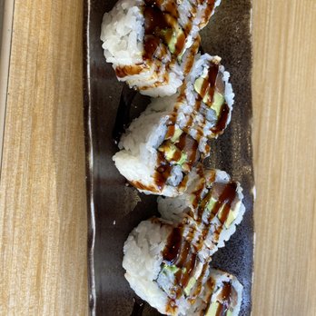 KAJA Sushi & Stirfry - a plate of sushi with sauce and avocado - Sushi Bars Near Me - Urbana, Illinois KAJA Sushi & Stirfry - a plate of sushi with sauce and avocado - Sushi Bars Near Me - Urbana, Illinois