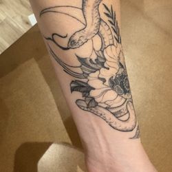 Spaded and Jaded Tattoo - Headless snake and pieces of something........