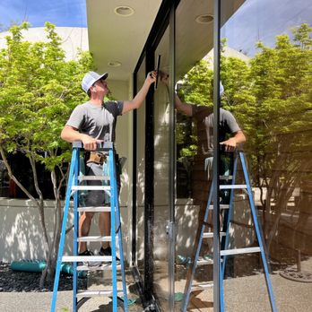 BlueBird Window Cleaning  - The owner of BlueBird window cleaning, Graham Johnston getting it done. - Window Washing Near Me