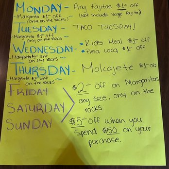 Don Carlos Bar & Grill - Our everyday Specials! - Mexican Near Me - Nappanee, Indiana