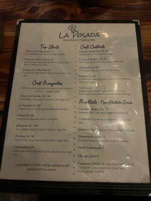 Menu photo 1 La Posada Restaurant & Tequila Bar Somerville, MA Menu photo 1 La Posada Restaurant & Tequila Bar Somerville, MA