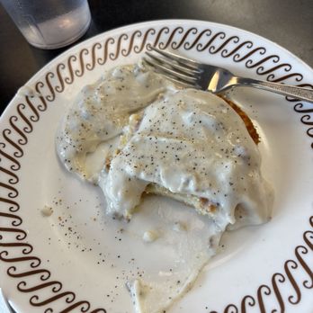 Waffle House - Virginia Beach - Half a portion of the biscuit and sausage gravy. My friend had the other half (split before it arrived at the table) so thoughtful - Breakfast & Brunch Near Me - Virginia Beach, Virginia Waffle House - Virginia Beach - Half a portion of the biscuit and sausage gravy. My friend had the other half (split before it arrived at the table) so thoughtful - Breakfast & Brunch Near Me - Virginia Beach, Virginia