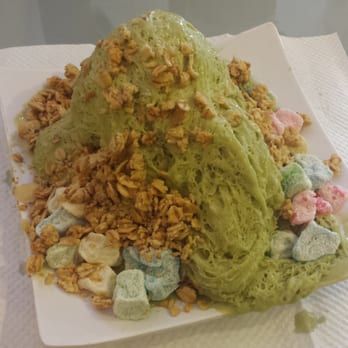 Tea Snow - Green tea snow with layered condensed milk, mochi, and granola. Super fine ribbons melted together. - Coffee & Tea Near Me - Mesa, Arizona Tea Snow - Green tea snow with layered condensed milk, mochi, and granola. Super fine ribbons melted together. - Coffee & Tea Near Me - Mesa, Arizona