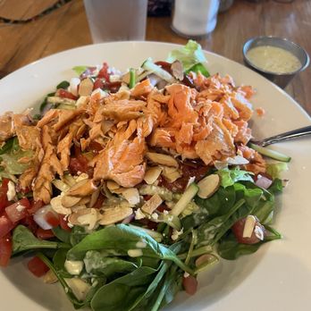 Black Sheep Cafe - Athena salad with salmon after I flaked the salmon into bites - Caterers Near Me - Salem, Oregon Black Sheep Cafe - Athena salad with salmon after I flaked the salmon into bites - Caterers Near Me - Salem, Oregon