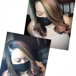 Hair Society Columbia  - Silk Press & Pastel Highlights