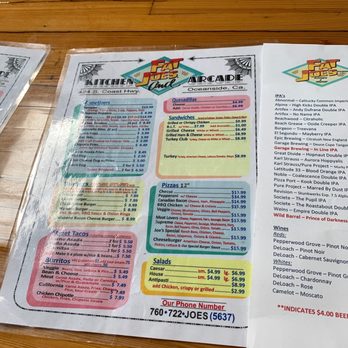 Fat Joe's O'side - Menu - Sports Bars Near Me - Oceanside, California
