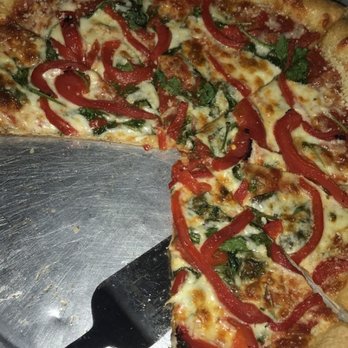 Mellow Mushroom Clearwater - Custom large(8 slices) cheese, spinach, and roasted pepper pizza - Pizza Near Me - Clearwater, Florida Mellow Mushroom Clearwater - Custom large(8 slices) cheese, spinach, and roasted pepper pizza - Pizza Near Me - Clearwater, Florida