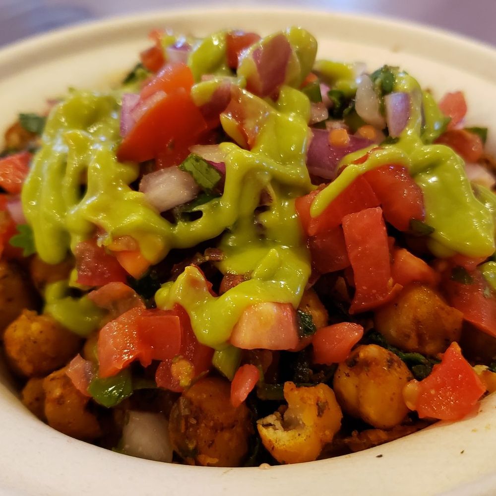 Heal - Chickpea scramble ($4.44). Fairly tasty and large portion for little cost. Basically chickpeas w/tex-mex seasoning. - Juice Bars & Smoothies Near Me - Minneapolis, Minnesota Heal - Chickpea scramble ($4.44). Fairly tasty and large portion for little cost. Basically chickpeas w/tex-mex seasoning. - Juice Bars & Smoothies Near Me - Minneapolis, Minnesota