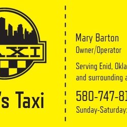Mary's Taxi - Mary's Taxi, providing friendly reliable transportation in Enid, OK and the surrounding areas.