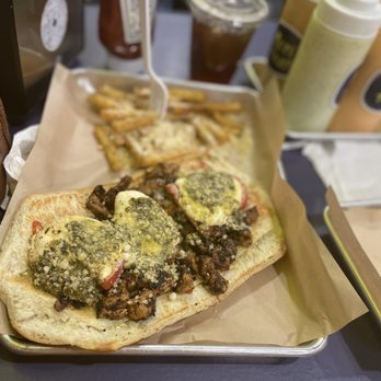 Pepitazo - CAPRESSA:  Tender loin and/or chicken, with mozarella cheese, tomatoes on top, pesto sauce and parmesan cheese. - Sandwiches Near Me - Duluth, Georgia