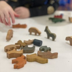 Portland Preschool of the Arts - Tiny wooden friends.