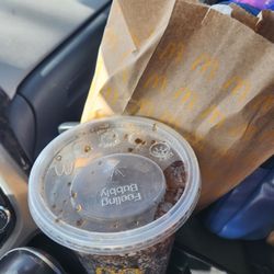 McDonald's - My normal cheeseburger, small fries and a diet Coke.