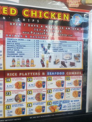 Menu photo 1 Prince Fried Chicken Portsmouth, VA Menu photo 1 Prince Fried Chicken Portsmouth, VA