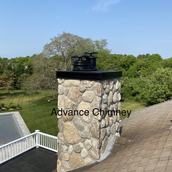 Advance Chimney - Stone veneer installation with new chase cover in Marion Ma - Fireplace Services Near Me - Wareham, Massachusetts