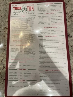 Menu photo 1 Thick And Thin Pizza Deerfield Beach, FL