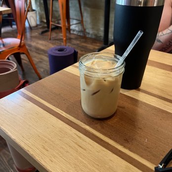 The Hideout Coffeehouse - Iced coffee after yoga - Coffee & Tea Near Me - Austin, Texas