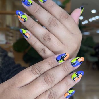 Gloss Nail Spa - GelX acrylic nails with design - Nail Salons Near Me - Pasadena, California