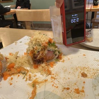 Akebono - Ginormous sushi roll, next to phone for comparison, it's almost as wide as the phone - Japanese Near Me - Sacramento, California
