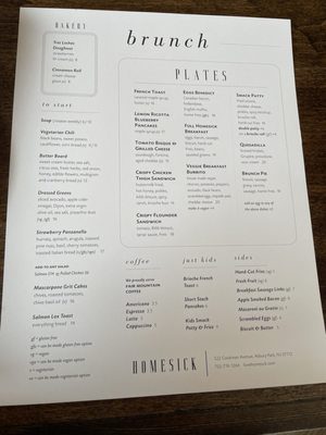Menu photo 8 Homesick Asbury Park, NJ