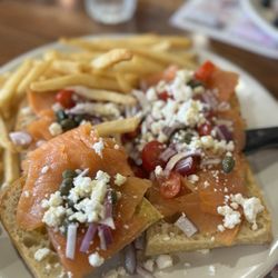 Pompton Queen Diner - Santorini salmon toast