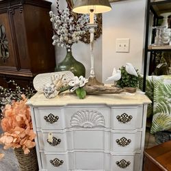 Grammys Attic - Painted chest with marble top