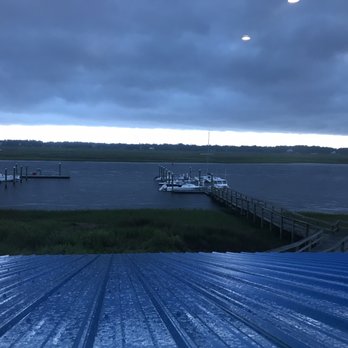 Rusty Hooks Dockside Grill - Canal view from upstairs - Seafood Near Me - Southport, North Carolina