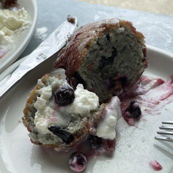 Commune - Blueberry fritters (inside texture). Almost muffin density, but delicious. - Cafes Near Me - Virginia Beach, Virginia