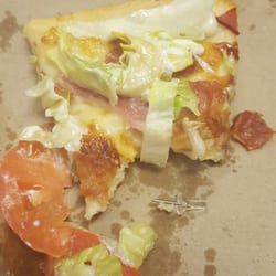My Dad's Pizza & Deli - Ordered their pizza for lunch and found this in it! Seriously!