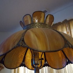 The Painted Attic - Slags glass lamp
