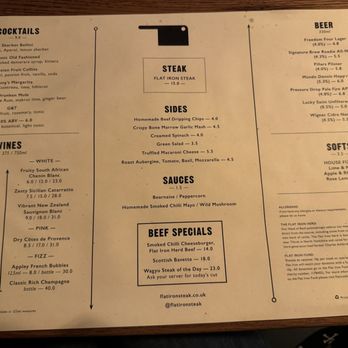 Flat Iron - Menu - Steakhouses Near Me - London, XGL