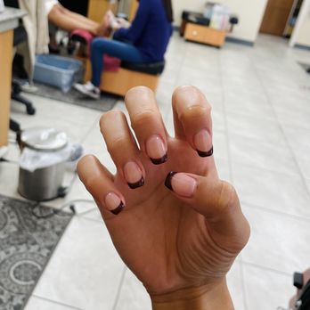 Kim's Nails - Showed them a pic of french nails but a brown version and they got it down perfectly! - Nail Salons Near Me - Los Angeles, California