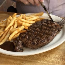 Red Prairie Steak House - 12 oz Ribeye and fries